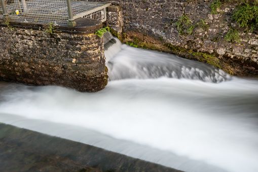 Long exposure of a waterfall in Cheddar village in Somerset