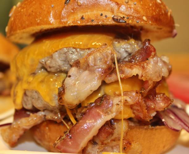 istock double cheeseburger with smiley fries 1469564531