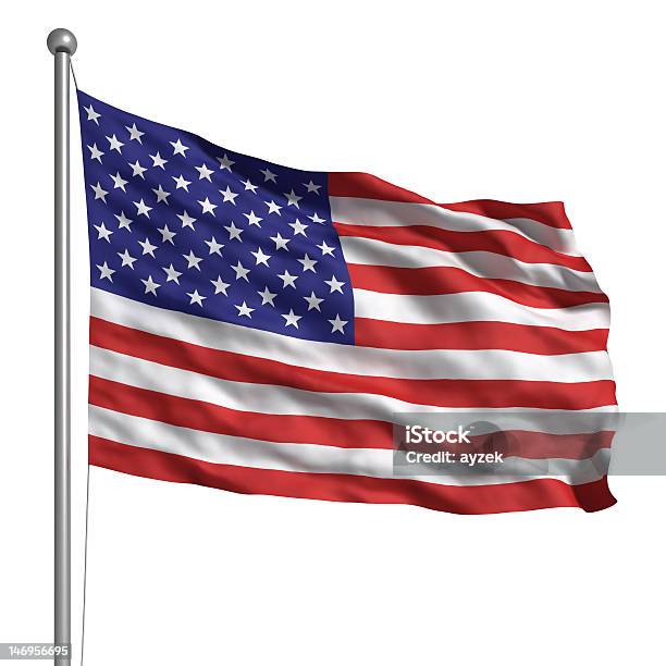 米国の旗絶縁 - アメリカ国旗のストックフォトや画像を多数ご用意 - アメリカ国旗, ポール, 3D