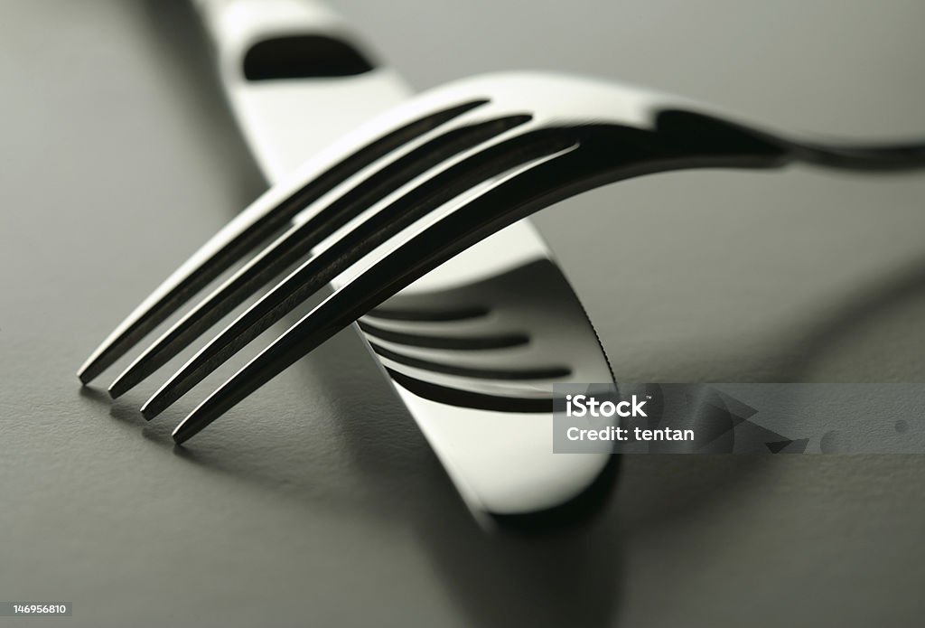 Tenedor y cuchillo/cubiertos - Foto de stock de Acero libre de derechos