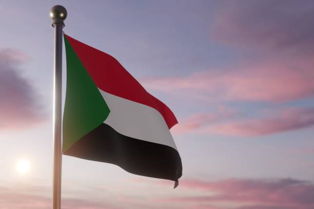 istock Flag at Sunrise or Sunset in the wind  - Sudan 1469571374
