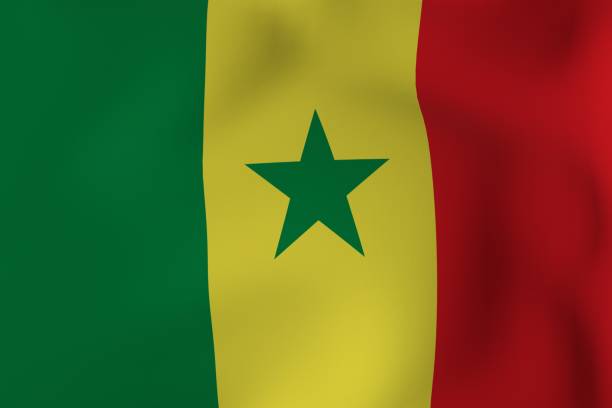 istock Flag close up blowing in wind  - Senegal 1469571499