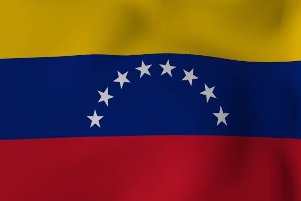istock Flag close up blowing in wind  - Venezuela 1469571541
