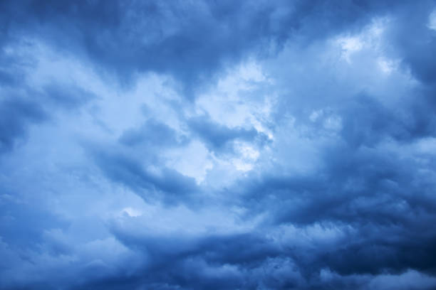 istock Dramatic sky background. Stormy clouds in the dark sky. Panoramic image can be used as a web banner or wide site header. 1469587213
