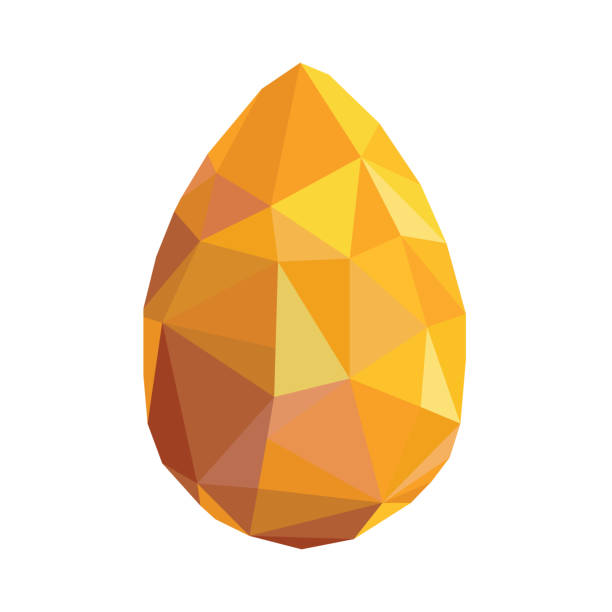 illustrations, cliparts, dessins animés et icônes de oeuf d’or low poly - animal egg golden animal nest nest egg