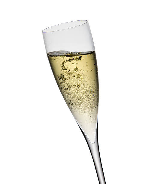 Single champagne glass stock photo