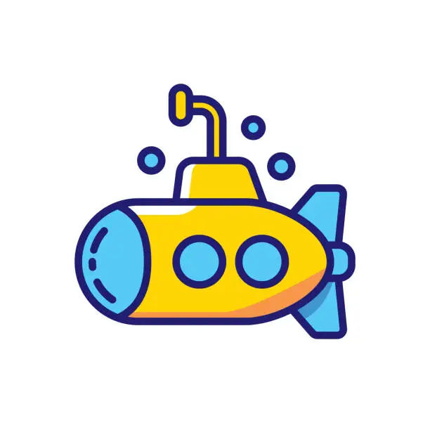 Vector illustration of Submarine Icon Line Art