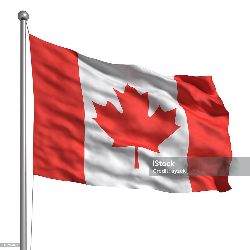 Flag of Canada (Isolated) Flag of Canada. Rendered with fabric texture (visible at 100%). Clipping path included. Canada Stock Photo