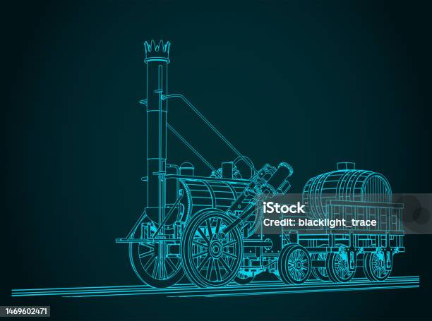 ロバート・スチーブンソンの蒸気機関車のイラスト - イラスト素材...