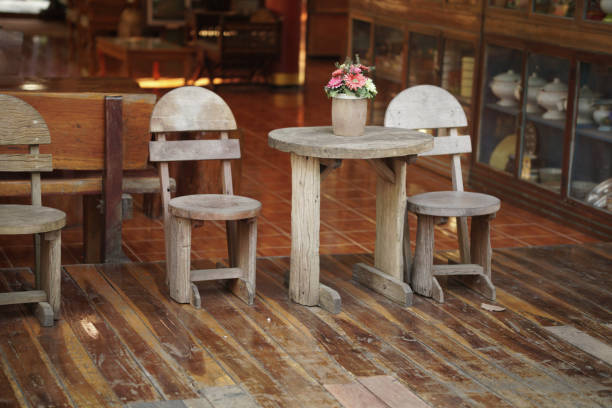 istock wood table chair on terrace balcony patio 1469603568