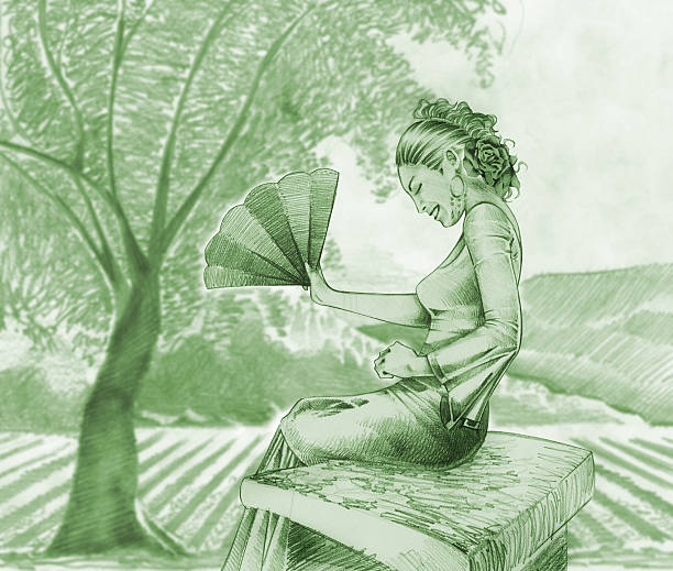 istock Spanish woman sitting near olive field 146960691