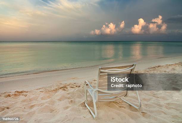 Chair On Eagle Beach In Aruba Stock Photo - Download Image Now - Aruba, Aruba Beach, Beach