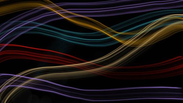 istock Red, Yellow, blue on black abstract background 1469607423