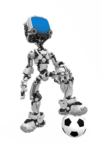 istock Blue Screen Robot, Soccer Ball 146961086