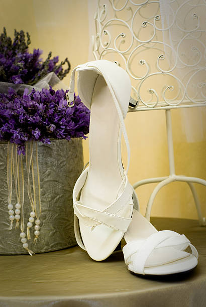 wedding shoes stock photo