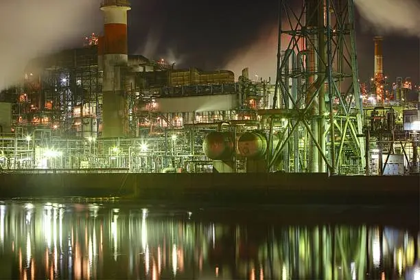 Steel Industry at night,Kawasaki,Japan.