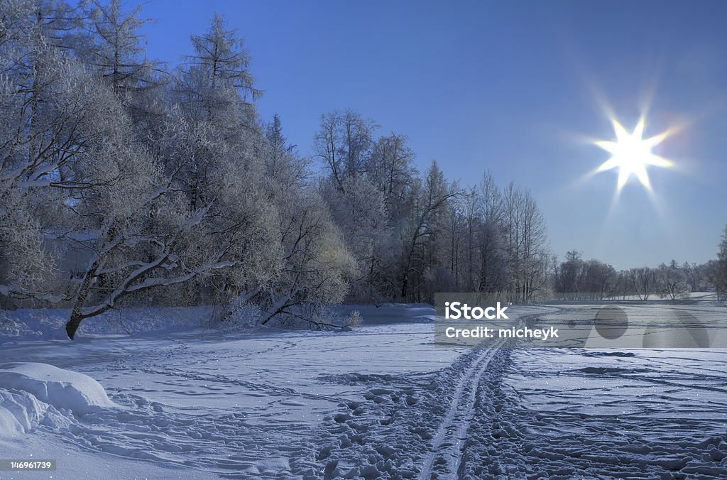Śnieg, narty, słońce Ścieżka - Zbiór zdjęć royalty-free (Bez ludzi)