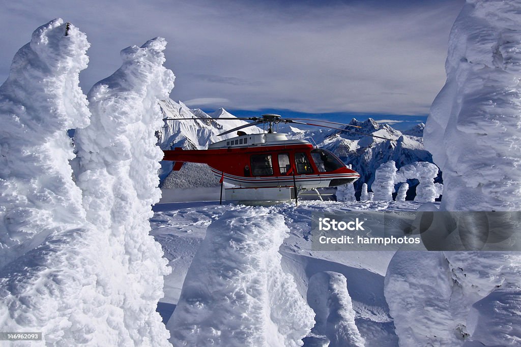 Helicopter Heli skiing Heli-Skiing Stock Photo