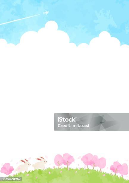 Simple spring scenery background illustration Stock Illustration ...