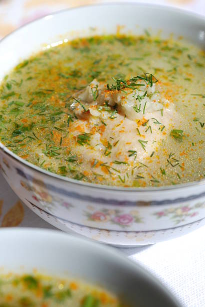 Rice and Dill Soup stock photo