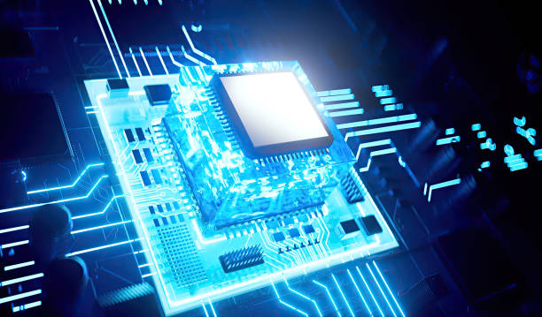 istock 3D rendering of cyberpunk AI. Circuit board. Technology background. Central Computer Processors CPU and GPU concept. Motherboard digital chip. Tech science background. 1469622512