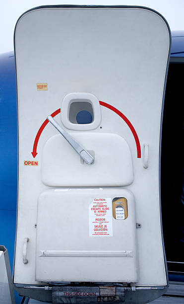 boeing airplaine exterior, opened door