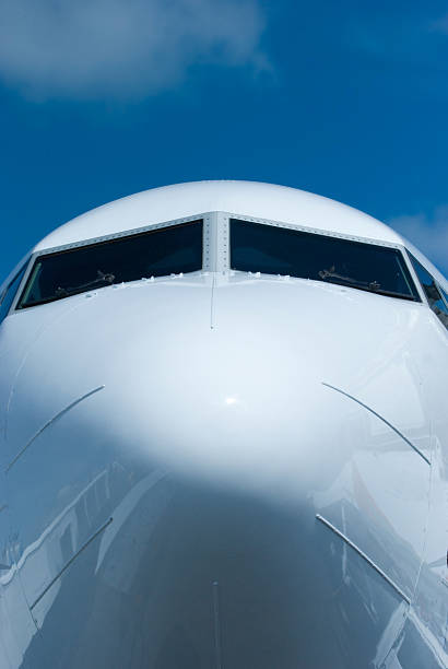 istock Front view of passenger airplane 146962489