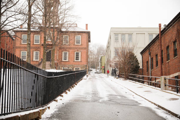 istock city streets during winter during snow fall urban 1469628312