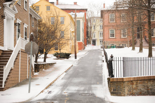istock city streets during winter during snow fall urban 1469628335