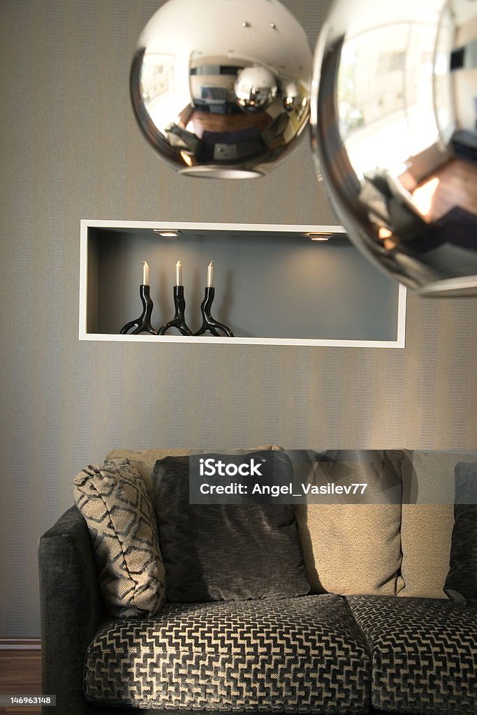 Elegante e luxo sala de estar interior design - Royalty-free Almofada - Roupa de Cama Foto de stock