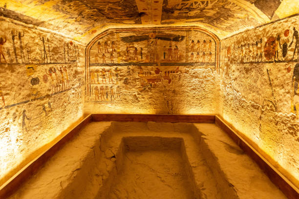 Tomb of Rameses III, Luxor, Egypt Tomb of pharaoh Rameses III in Valley of the Kings, Luxor, Egypt medinet habu stock pictures, royalty-free photos & images