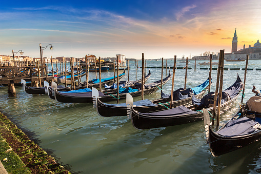 View of Venice gondolas in Italy