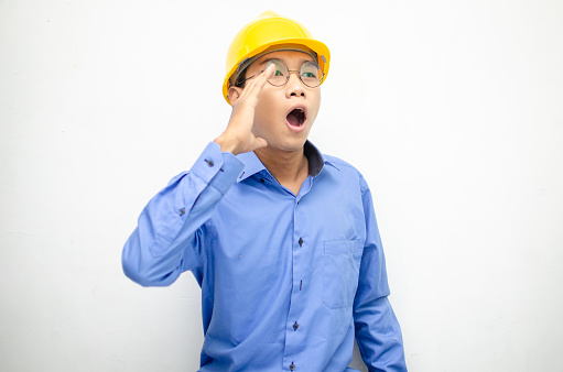 Frustrated construction worker or engineerhaving problems