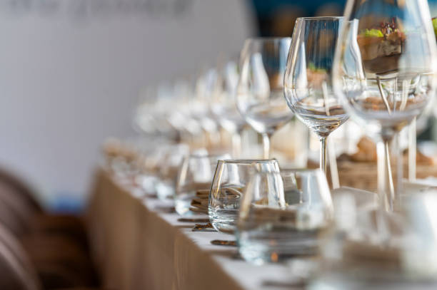 istock crystal glasses on a served table in a restaurant 1469640944