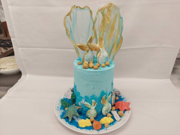 istock sky blue aquarium theam cake on a plate 1469645932