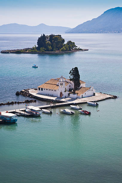 istock Mouse Island and Vlacherna Monastery in  Corfu Greece 146964772