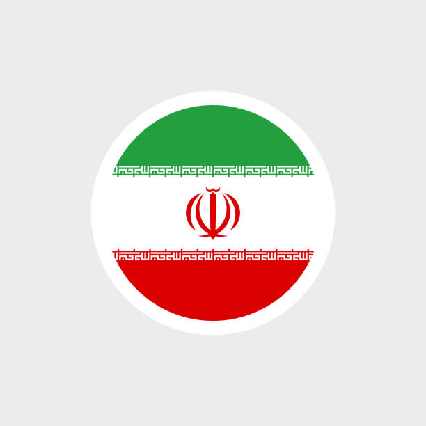 ilustraciones, imágenes clip art, dibujos animados e iconos de stock de bandera iraní. bandera tricolor iraní con emblema musulmán. - iranian flag
