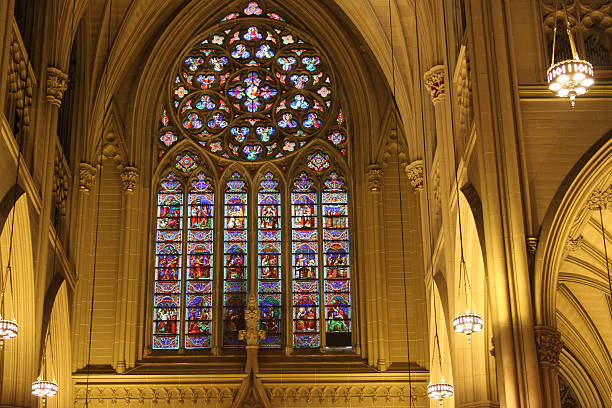 istock church and stained glass window 146964978