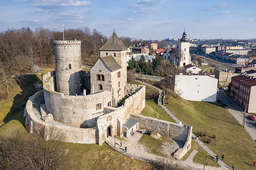 Bedzin, Poland - March 07, 2021: The Royal Castle in Bedzin on the Eagles' Nests Trail in Malopolska, Poland.