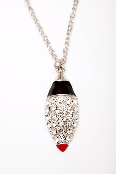 istock Diamond necklace detail on white background 146965072