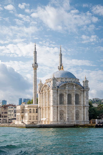 Istanbul Turkey; June 29, 2022: Ortaköy Mosque from beautiful city is İstanbul, Turkey