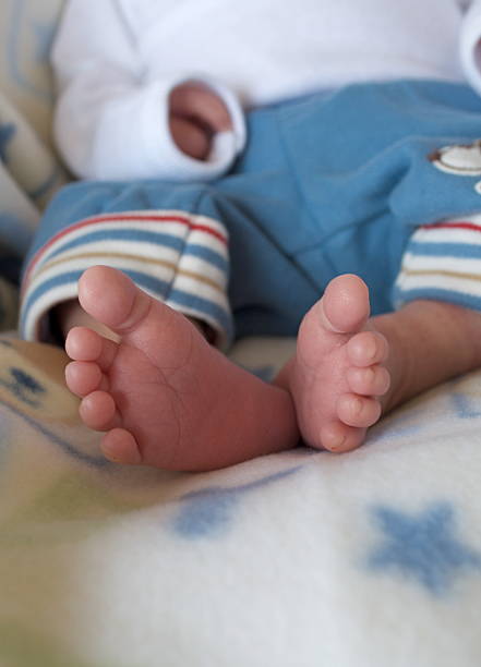 New born feet stock photo