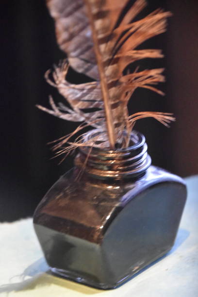 Photo picture of an antique ink fountain pen background