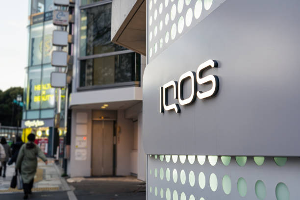 Iqos, an electronic cigarette products brand Tokyo, Japan - February 14, 2023: Iqos, an electronic cigarette products brand, store in Shibuya city. iqos e cig stock pictures, royalty-free photos & images