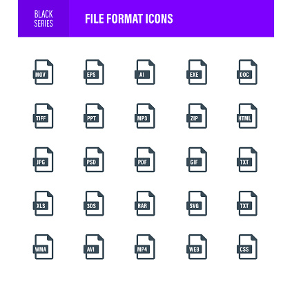File Format Icon Set. Contains such icons as Gif - File Format, Language, File Folder, Document, Doc, Jpg, Eps