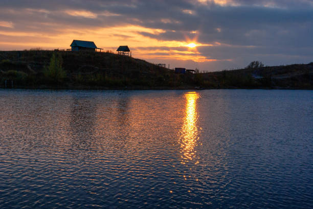 Southern Urals: sunset at the Tugar-Salgan Lake.