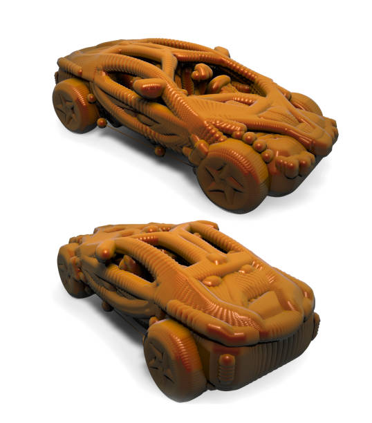 The world's first and only nanotechnological vehicle made up of atoms can move even though it is very small. Thanks to nano robot technology, very small vehicles that have motors and can move can be produced. This trial is a triumph of science.  / You can see the animation movie of this image from my iStock video portfolio. Video number: 1469220221