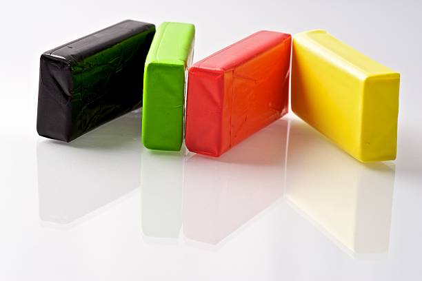 plasticine barras de color - foto de stock