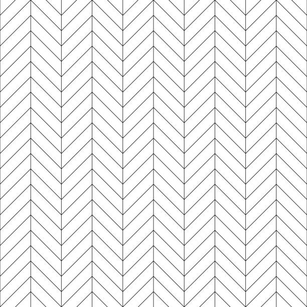 ilustraciones, imágenes clip art, dibujos animados e iconos de stock de patrón de suelo de espiga sin costuras con trazo editable - chevron pattern repetition zigzag