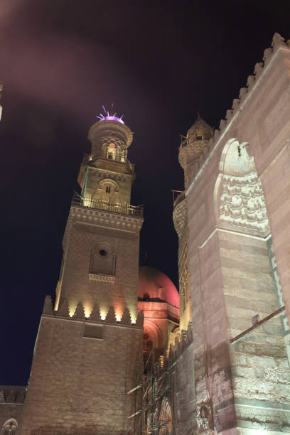 istock Moaz Street with colored lights at night 1469664213